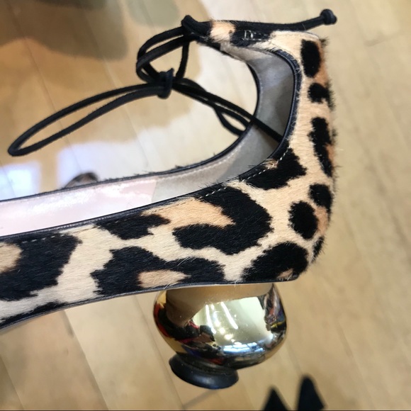kate spade Shoes - Kate Spade leopard gold ball heel shoes Sz 8
